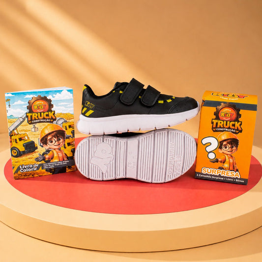 Tênis Infantil Menino Kidy Flex Preto/Amarelo Brinquedo - Kidy Calçados -
