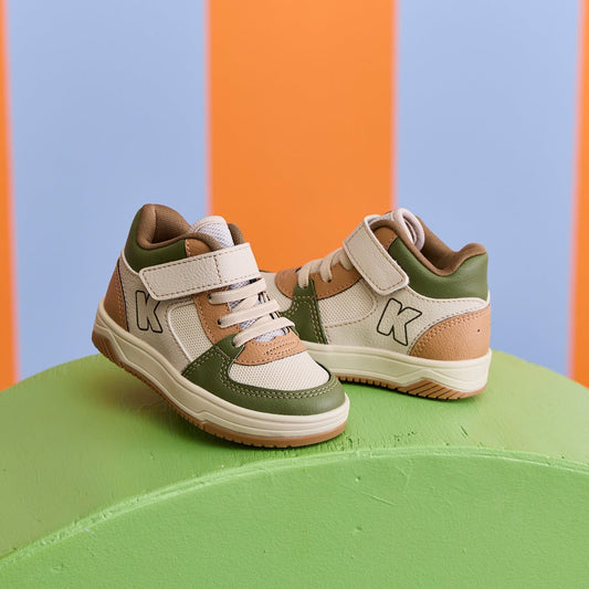 Tênis Infantil Menino Kidy Happy Verde Militar Velcro Elástico Moderno - Kidy Calçados -