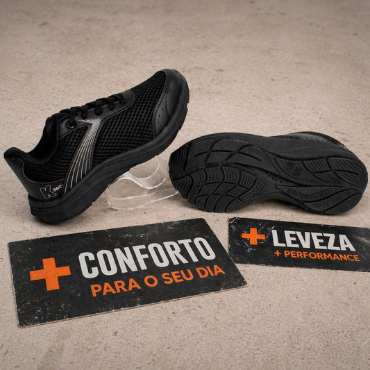 Tênis Infantil Menino Kidy K360 Energy 2 Preto Velcro e Elástico Esportivo - Kidy Calçados -