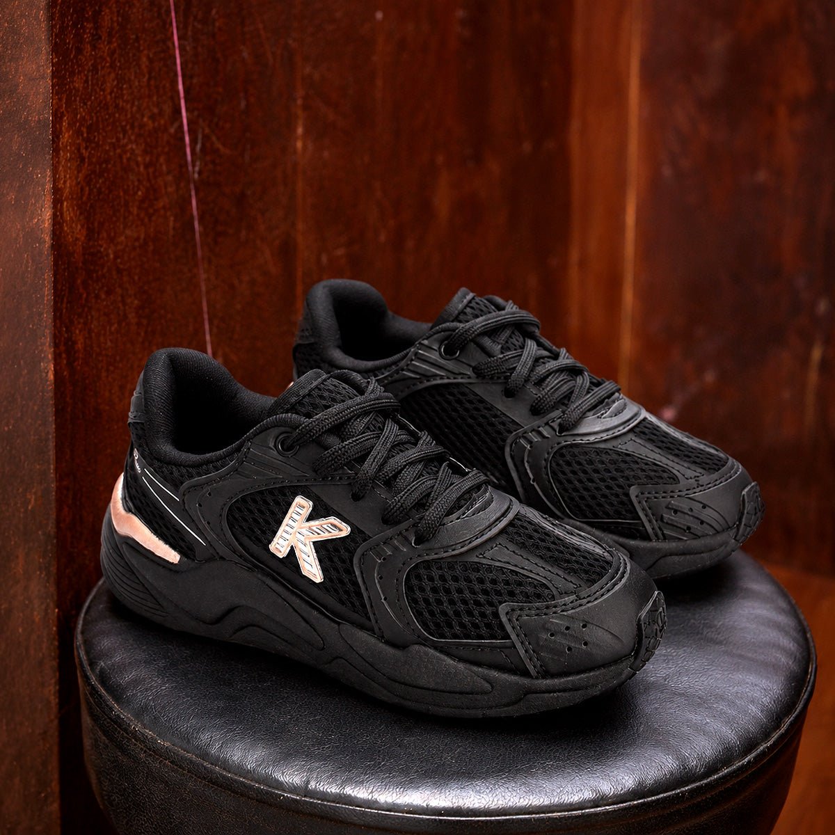 Tênis Infantil Kidy K360 Retro Preto e Ouro | Kidy Calçados