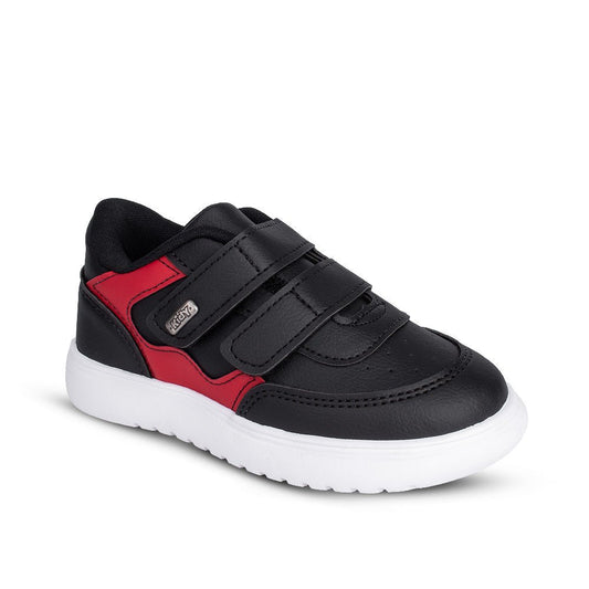 Tênis Infantil Menino Kidy Soft Preto/Vermelho Fecho Duplo e Conforto - Kidy Calçados -