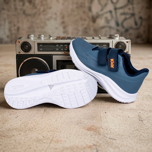 Tênis Infantil Menino Kidy Super Conforto Azul Stone Velcro Duplo - Kidy Calçados -