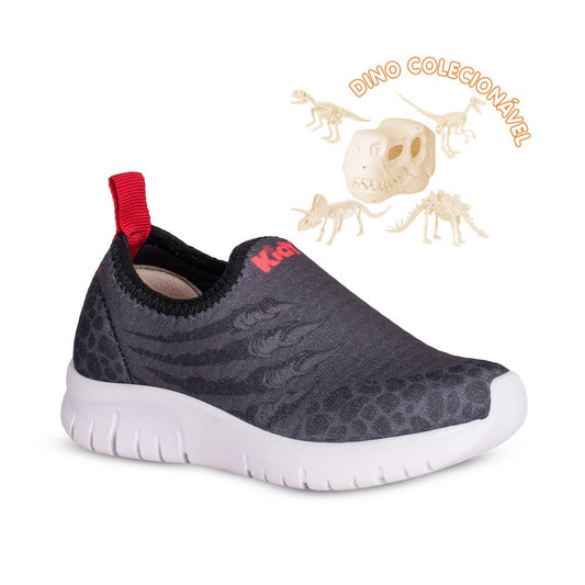 Tênis Infantil Menino Kidy Ultra Flex Preto e Vermelho Confortável e Flexível - Kidy Calçados - Tênis