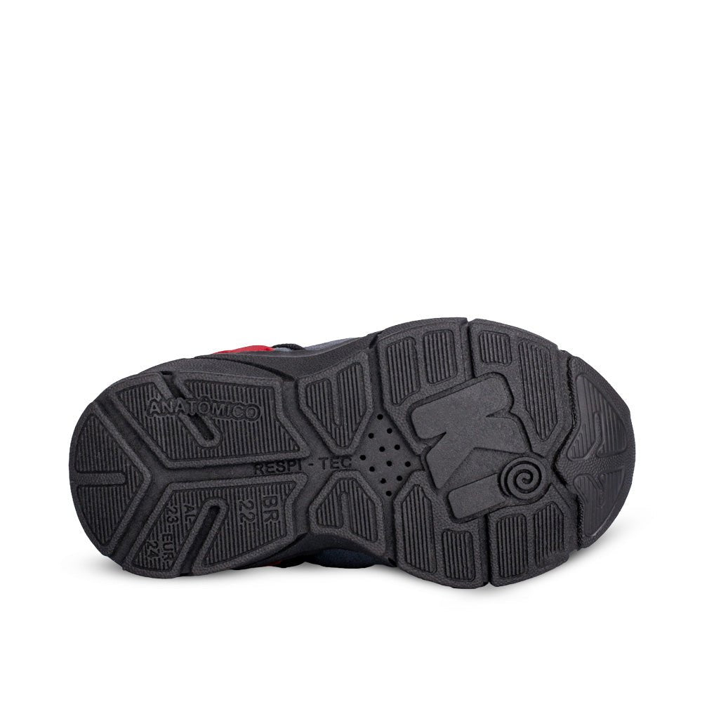 Tênis Kidy Energy Baby Respitec Grafite e Vermelho - Kidy Calçados - Tênis