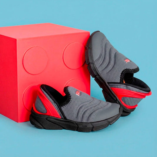 Tênis Kidy Energy Baby Respitec Grafite e Vermelho - Kidy Calçados - Tênis