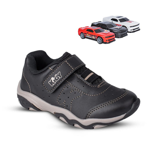 TENIS KIDY PLAY RESPITEC PRETO/BEGE - Kidy Calçados -