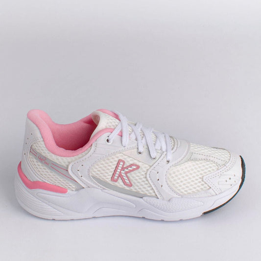 Tênis Menina Infantil K360 Retro Branco e Rosa - Kidy - Kidy Calçados - Tênis
