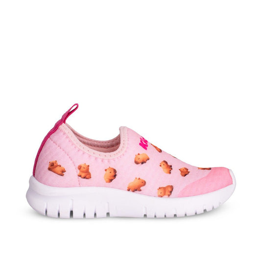 Tênis Menina Kidy Ultra Flex Rosa Capivara Agarradinha - Kidy Calçados - Tênis