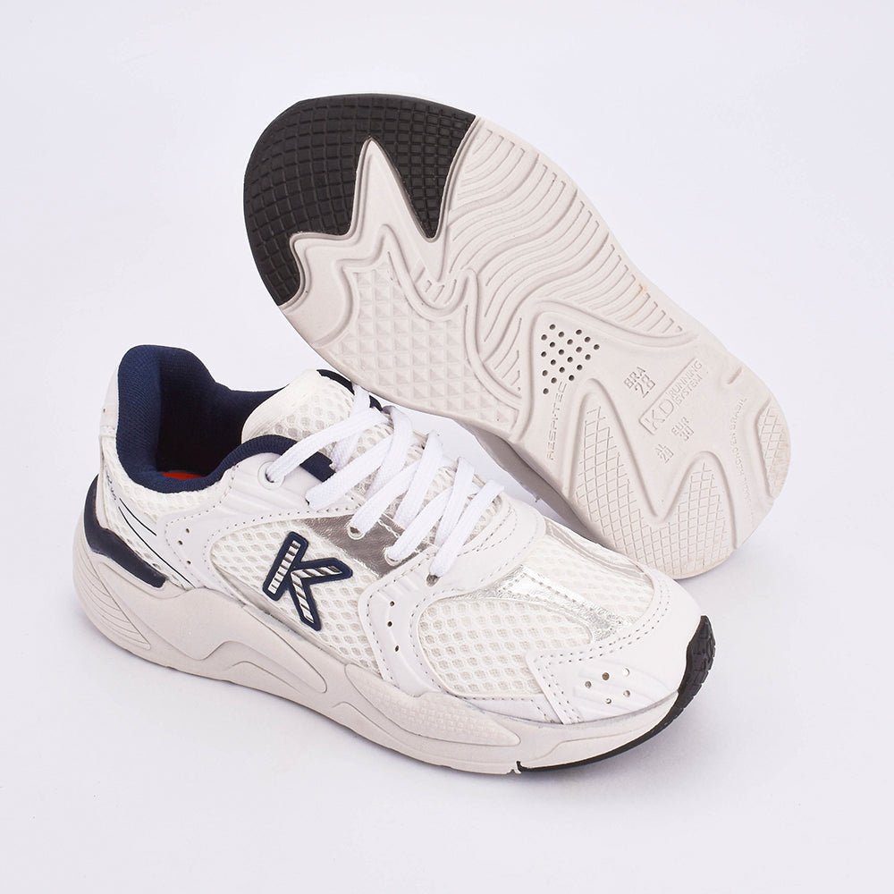 Tênis Menino K360 Retro Branco e Azul Marinho - Kidy Calçados - Tênis