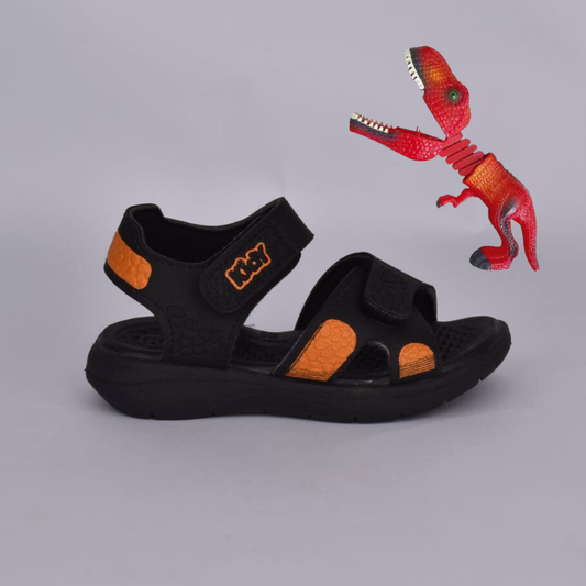 SANDALIA KIDY FLY BABY PRETO/LARANJA Kidy
