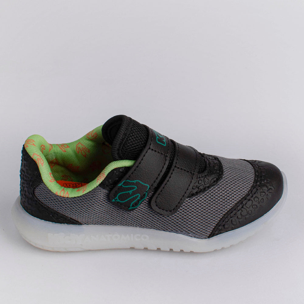 TENIS KIDY FLEX LIGHT PRETO/GRAFITE/VERDE Kidy