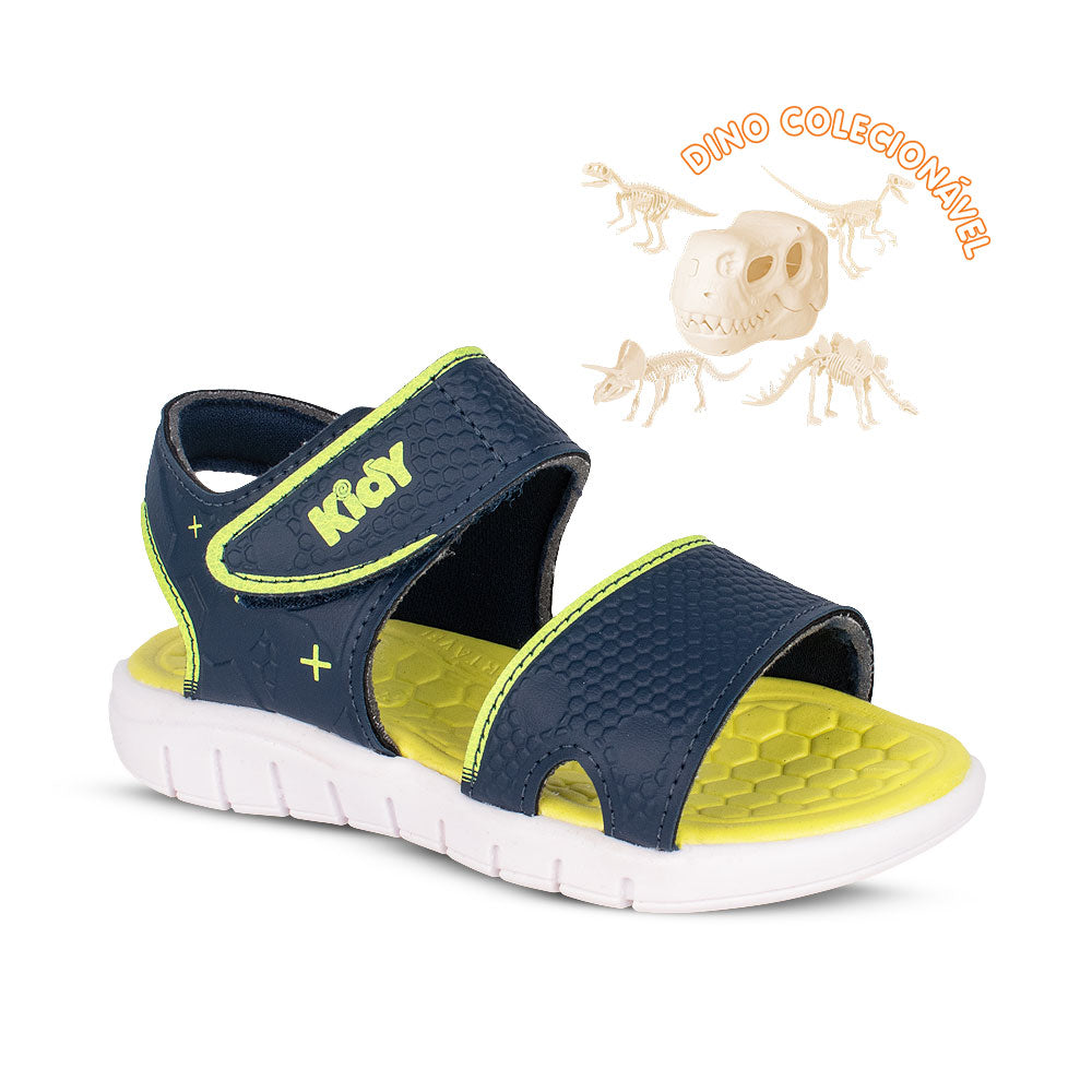 Sandália Menino Kidy Toys Dinossauros Marinho Verde Neon