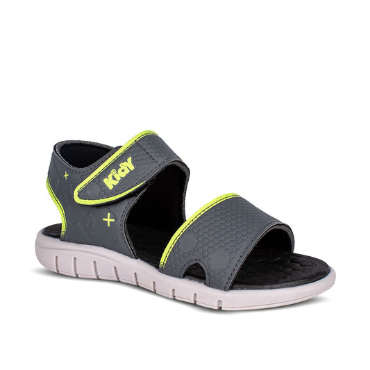 Sandália Menino Infantil Kidy Toys Grafite e Verde Neon