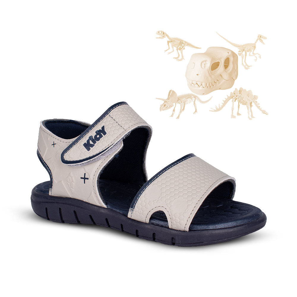 Sandália Menino Kidy Toys Dinossauros Cinza Marinho