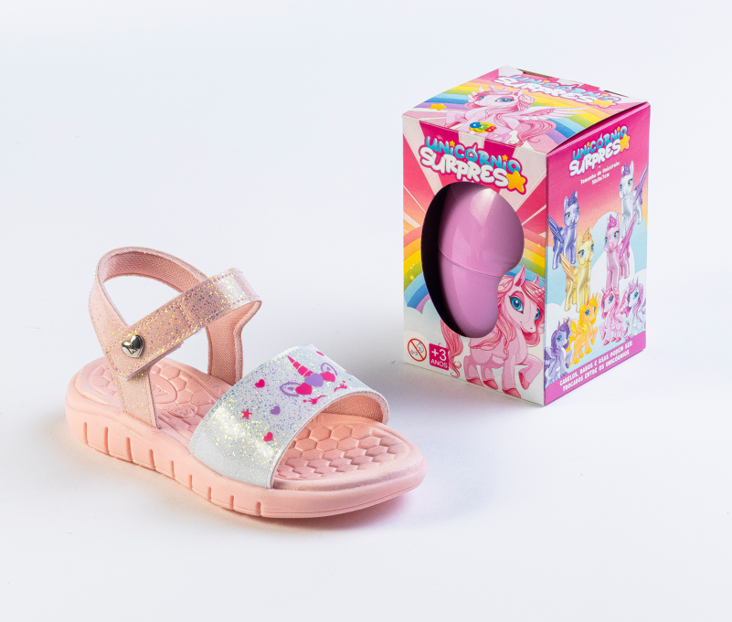 SANDÁLIA KIDY TOYS ROSA/BRANCO Kidy