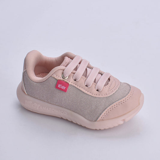 Tênis infantil Menina Kidy de Luz Flex Light Nude