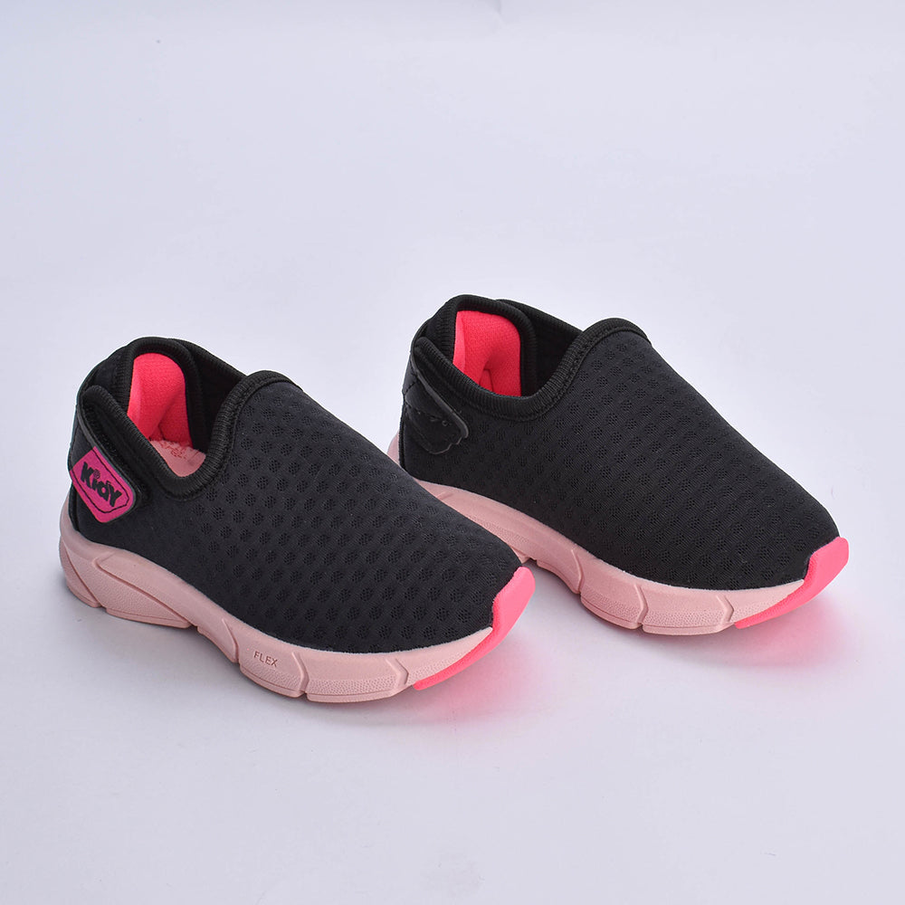 TÊNIS INFANTIL MENINA KIDY ENERGY BABY RESPITEC PRETO/PINK NEON