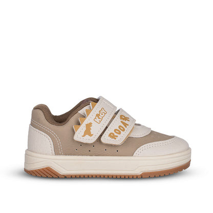 Tênis infantil Menino Kidy Happy Natural Taupe Conforto e Segurança