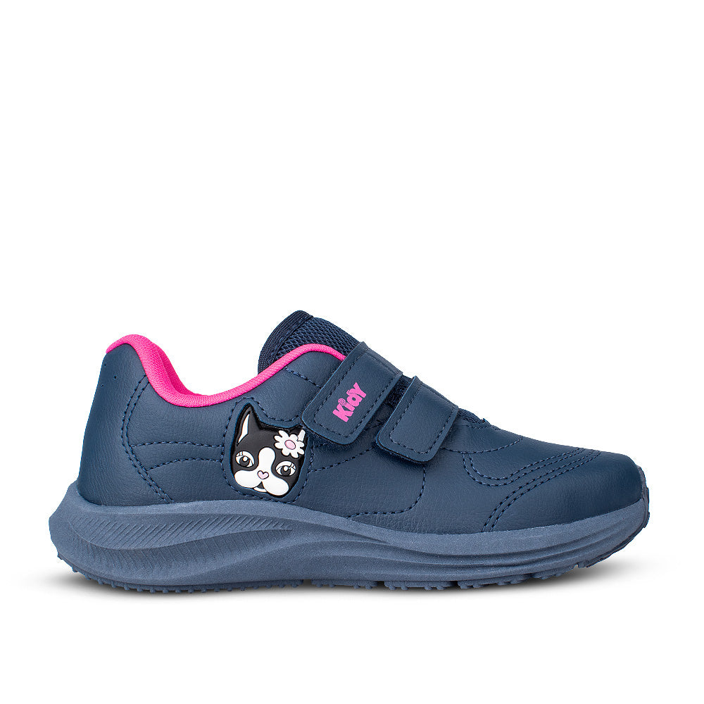 Tênis Infantil Menina Kidy Super Conforto Respitec Rebecca Bonbon Marinho/Pink