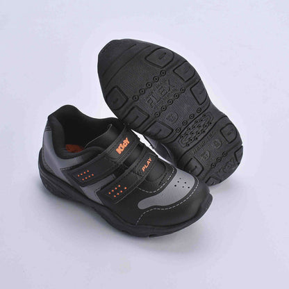 TENIS INFANTIL MENINO KIDY PLAY RESPITEC PRETO/CINZA/LARANJA