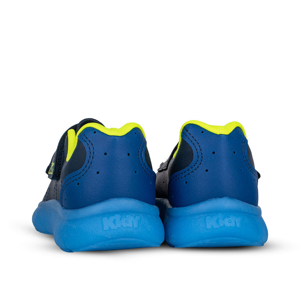Tênis Infantil Menino Kidy Flex Ligth Marinho Amarelo Neon