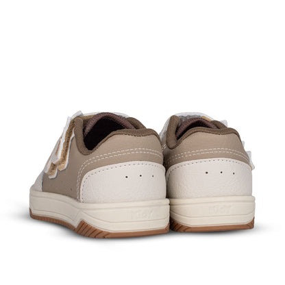 Tênis infantil Menino Kidy Happy Natural Taupe Conforto e Segurança