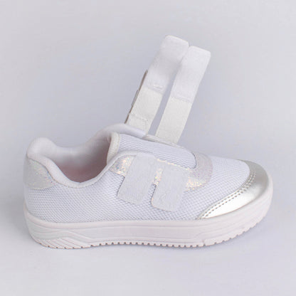 Tênis Menina Kidy Happy Branco e Prata