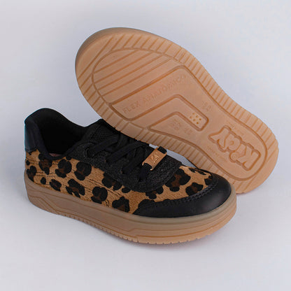 Tênis Menina Kidy Happy Preto Onça