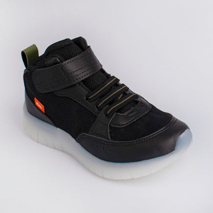 TENIS INFANTIL MENINO KIDY LIGHT FUN PRETO/VERDE/LARANJA