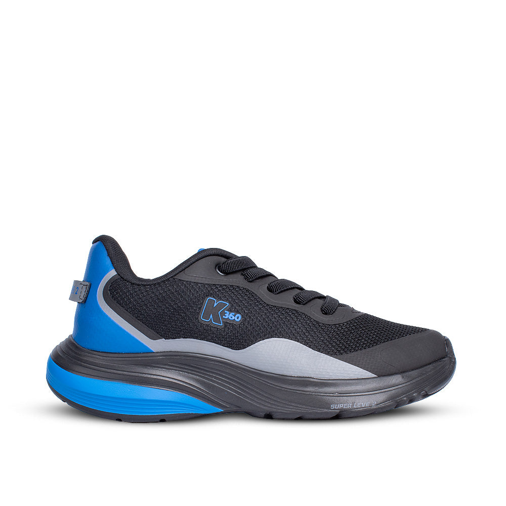 Tênis Infantil Menino Kidy K-360 Super Leve Preto/Azul Royal Esportivo Conforto
