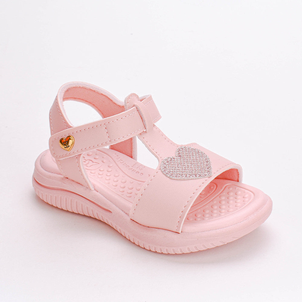 SANDÁLIA MENINA KIDY FLY BABY CORAÇÃO NUDE KIT CHAZINHO
