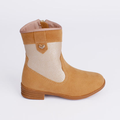Bota Infantil Menina Montaria Kidy Baby Cano Médio Caramelo