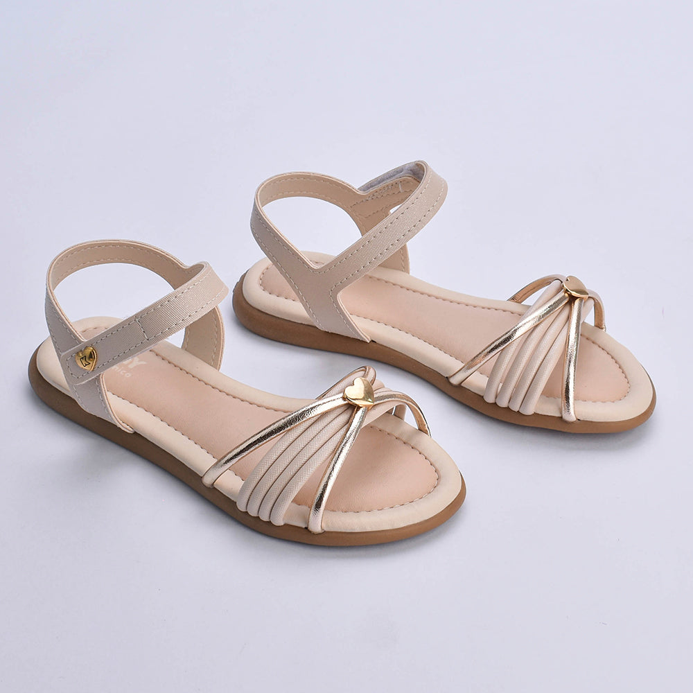 Sandália Menina Infantil Kidy Cristal Marfim
