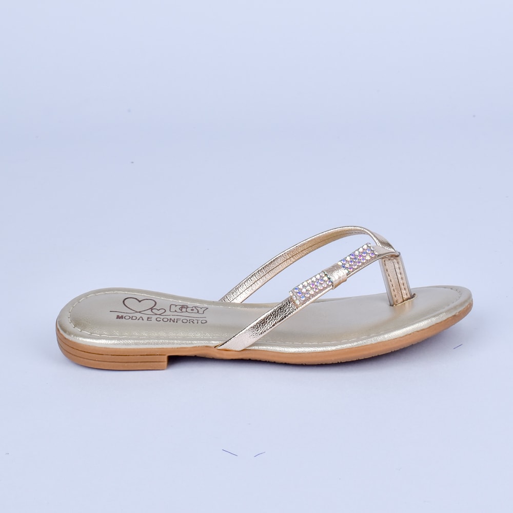 SANDÁLIA INFANTIL MENINA KIDY FLAT IBIZA OURO