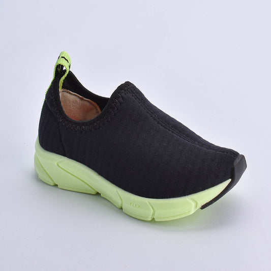 Tênis Kidy Energy Bebê Respitec Preto com Neon - Calce Fácil, Leve e Confortável