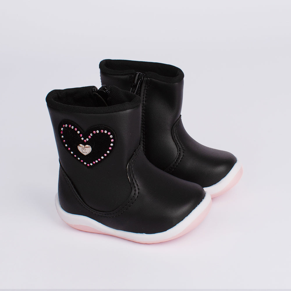 BOTA MENINA KIDY SOFT PRETO