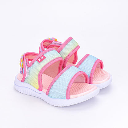 Sandália Menina Infantil Kidy Fly Baby Marinho e Rosa