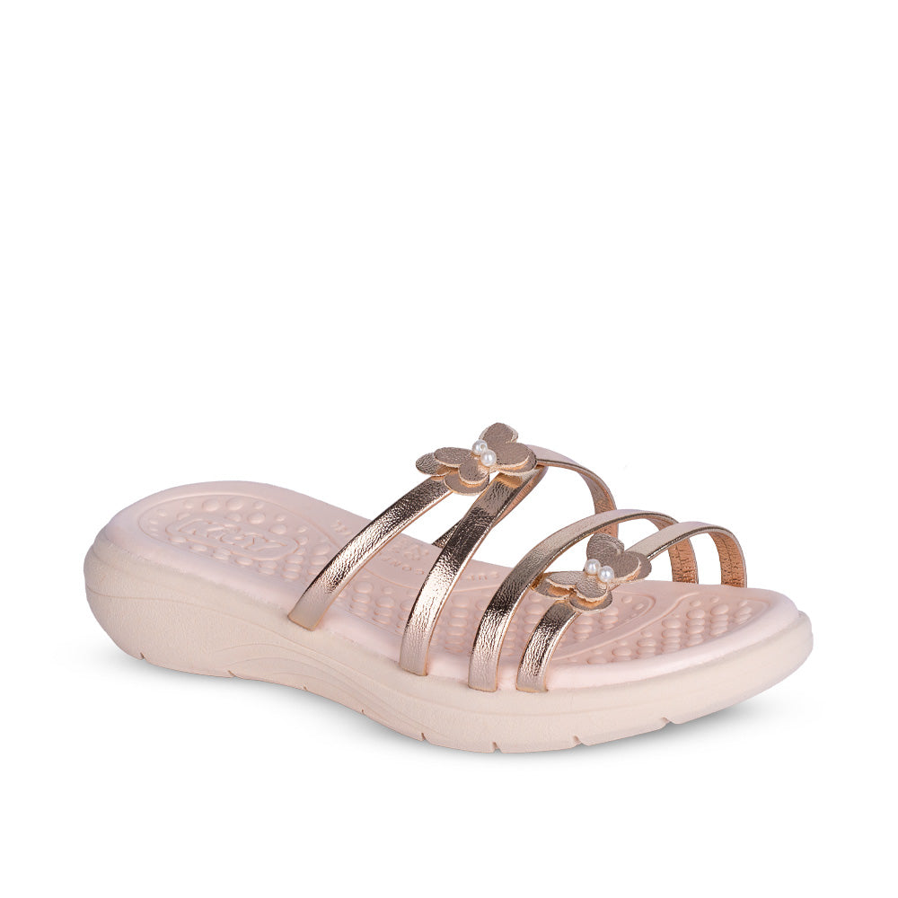 Kit Chinelo Menina Infantil Fly Dourado + Livro Bob Goods
