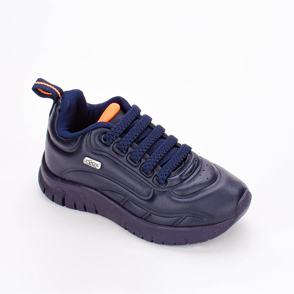 Tênis Menino Infantil Kidy Ultra Flex Marinho e Laranja Neon