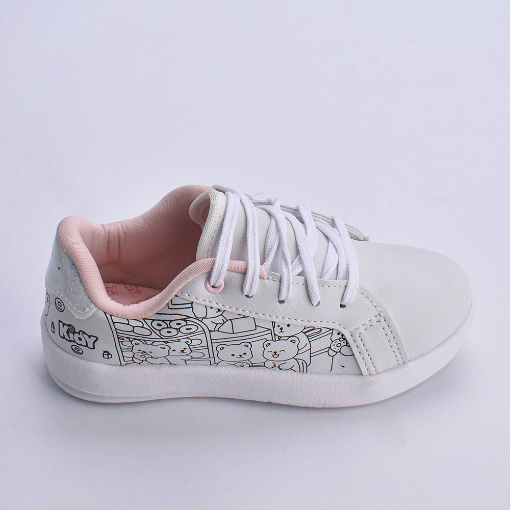 Kit Infantil Menina Tênis Kidy Hype Branco + Livro Bob Goods