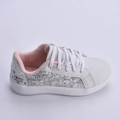 Kit Infantil Menina Tênis Kidy Hype Branco + Livro Bob Goods