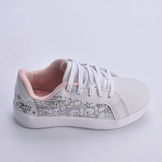 Kit Infantil Menina Tênis Kidy Hype Branco + Livro Bob Goods