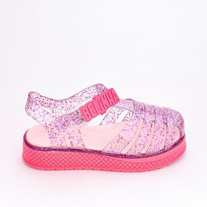 Sandália Infantil Menina Belinha Kidy Gloss PINK/GLITER
