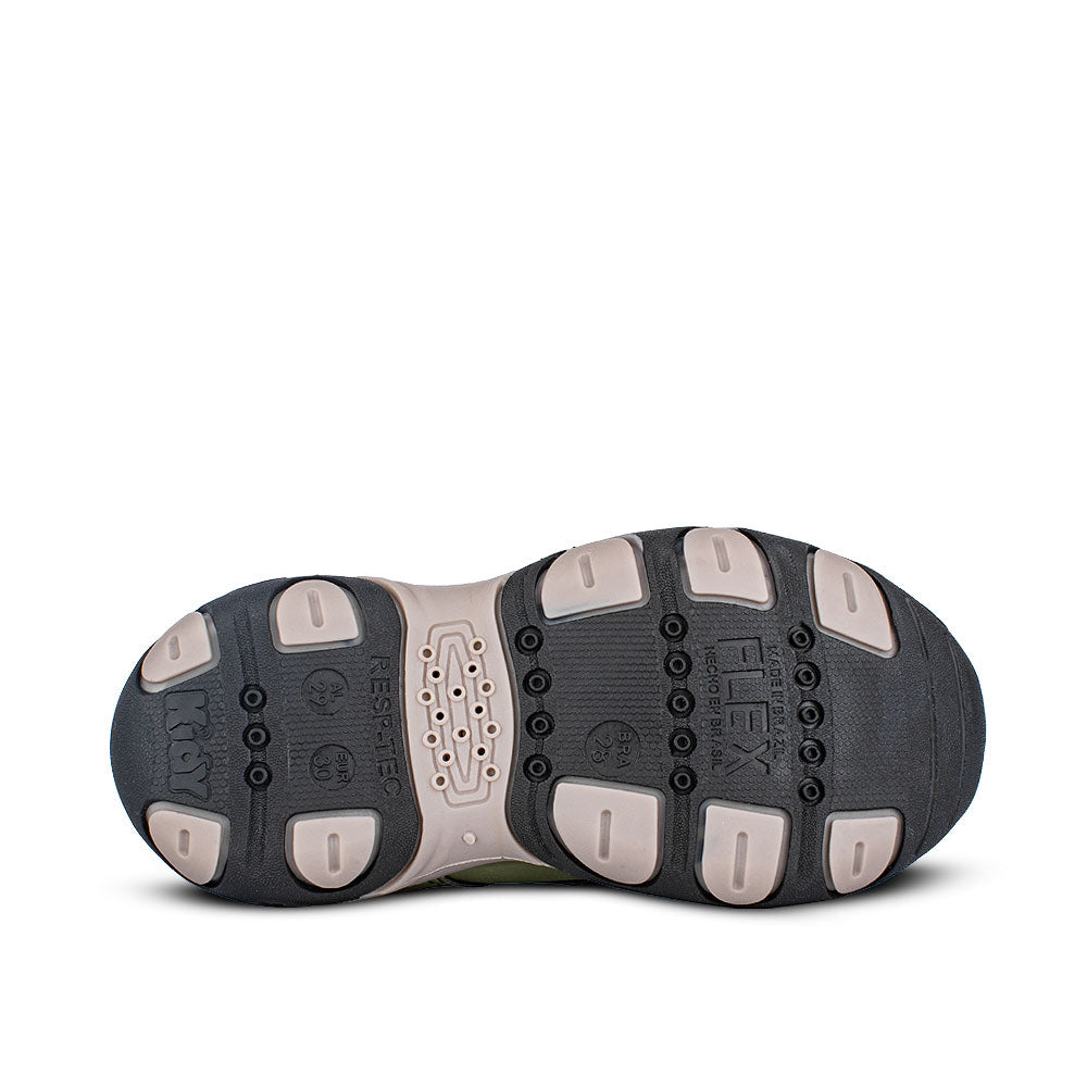 Tênis Infantil Menino Kidy Play Respitec Preto Verde Laranja com Velcro