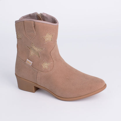 Bota Infantil Kidy Estrelas Dourado Bege