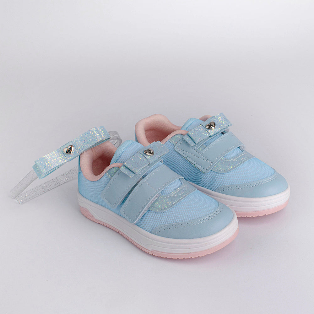 TÊNIS INFANTIL MENINA CASUAL KIDY HAPPY ANIS/NUDE