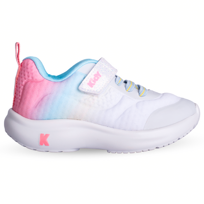 Tênis Infantil Menina Kidy Nuvem Rosa Amarelo e Azul Conforto