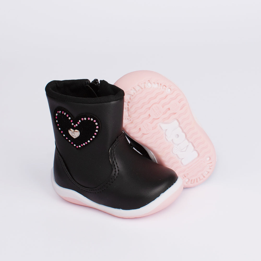 BOTA MENINA KIDY SOFT PRETO