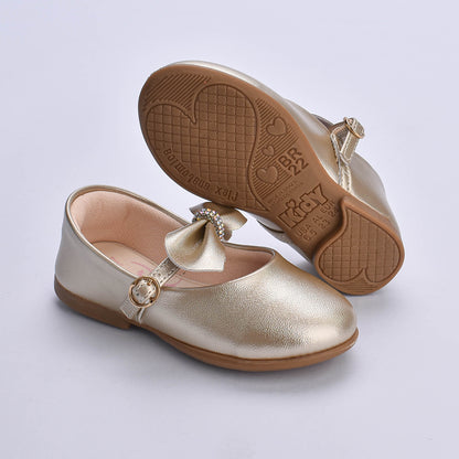 Sapatilha Menina  Infantil Kidy Bebê Ouro com Strass
