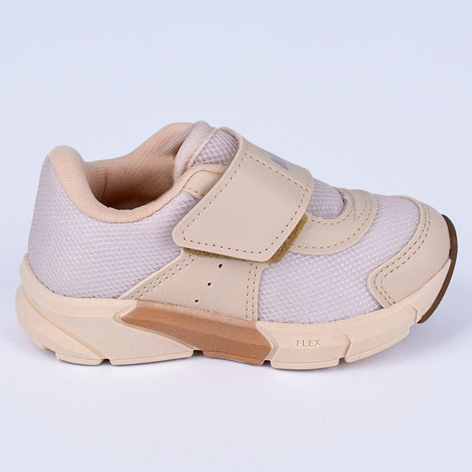 Tênis Infantil Menino Kidy Energy Bebê Marfim com Dourado